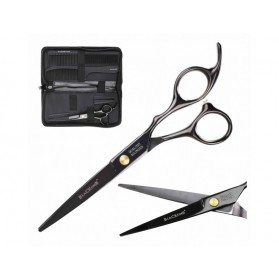 BlaCKomb Scissors 6" Black Set + Comb