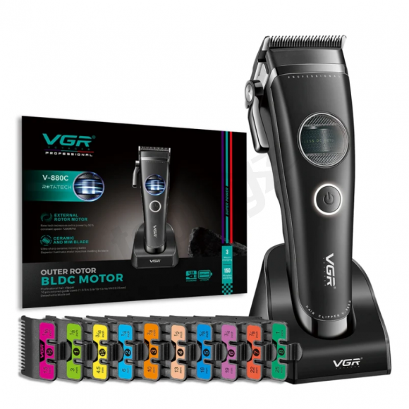 VGR V-880C External Rotor Motor Hair Clipper Black