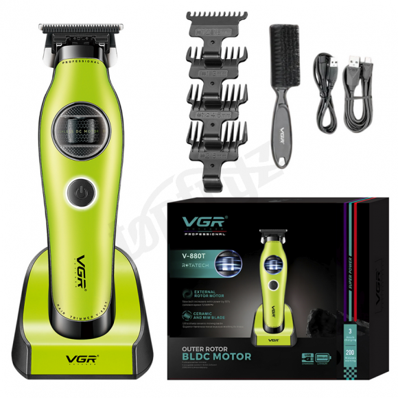 VGR V-880R External Rotor Motor Hair Trimmer Green