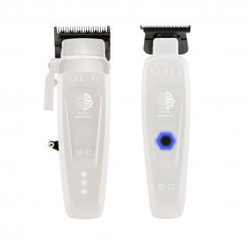 StyleCraft Saber 2.0 White Hair Clipper + Saber Trimmer Set