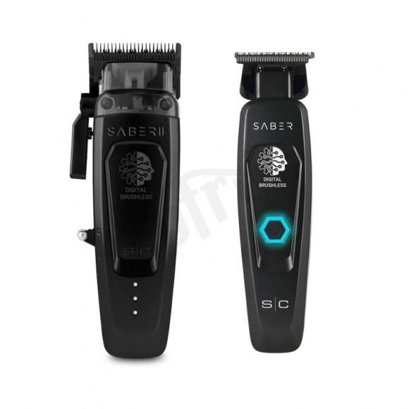 StyleCraft Saber 2.0 White Hair Clipper + Saber Trimmer Set